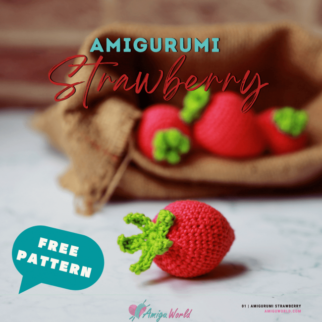 Strawberry amigurumi crochet pattern free