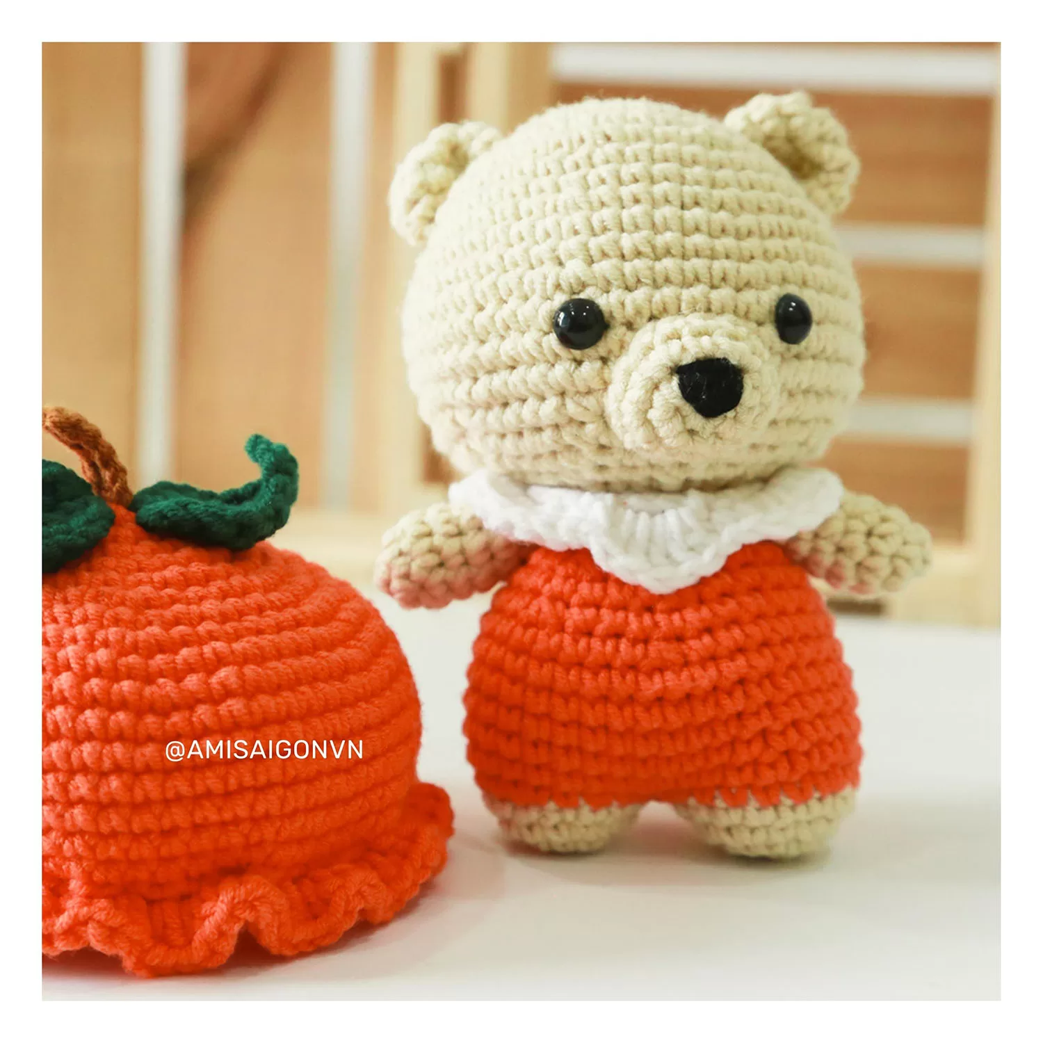 Bear in Orange Outfit Amigurumi | Crochet Pattern | Amigurumi Tutorial PDF in English | AmiSaigon
