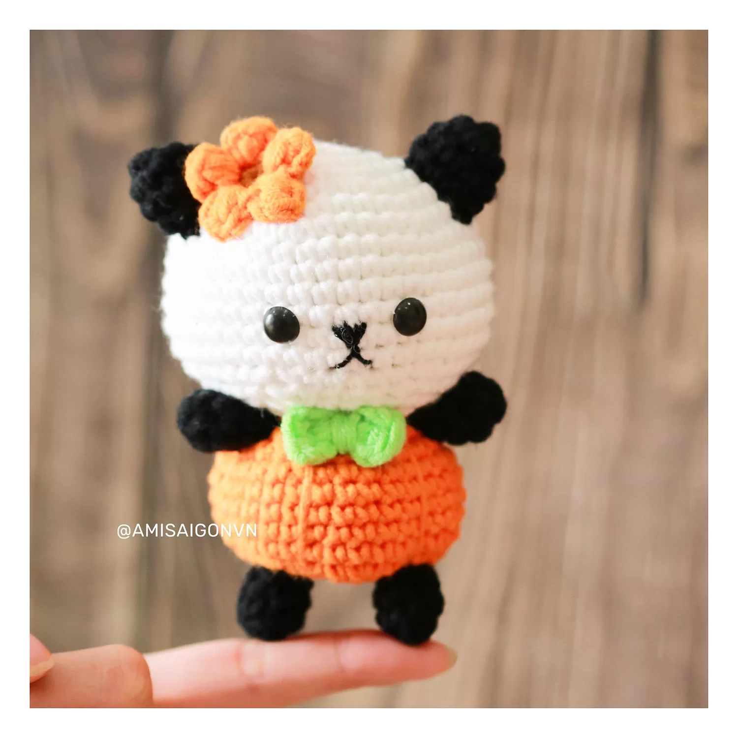 Panda in Pumpkin Outfit Amigurumi | Crochet Pattern | Amigurumi Tutorial PDF in English | AmiSaigon