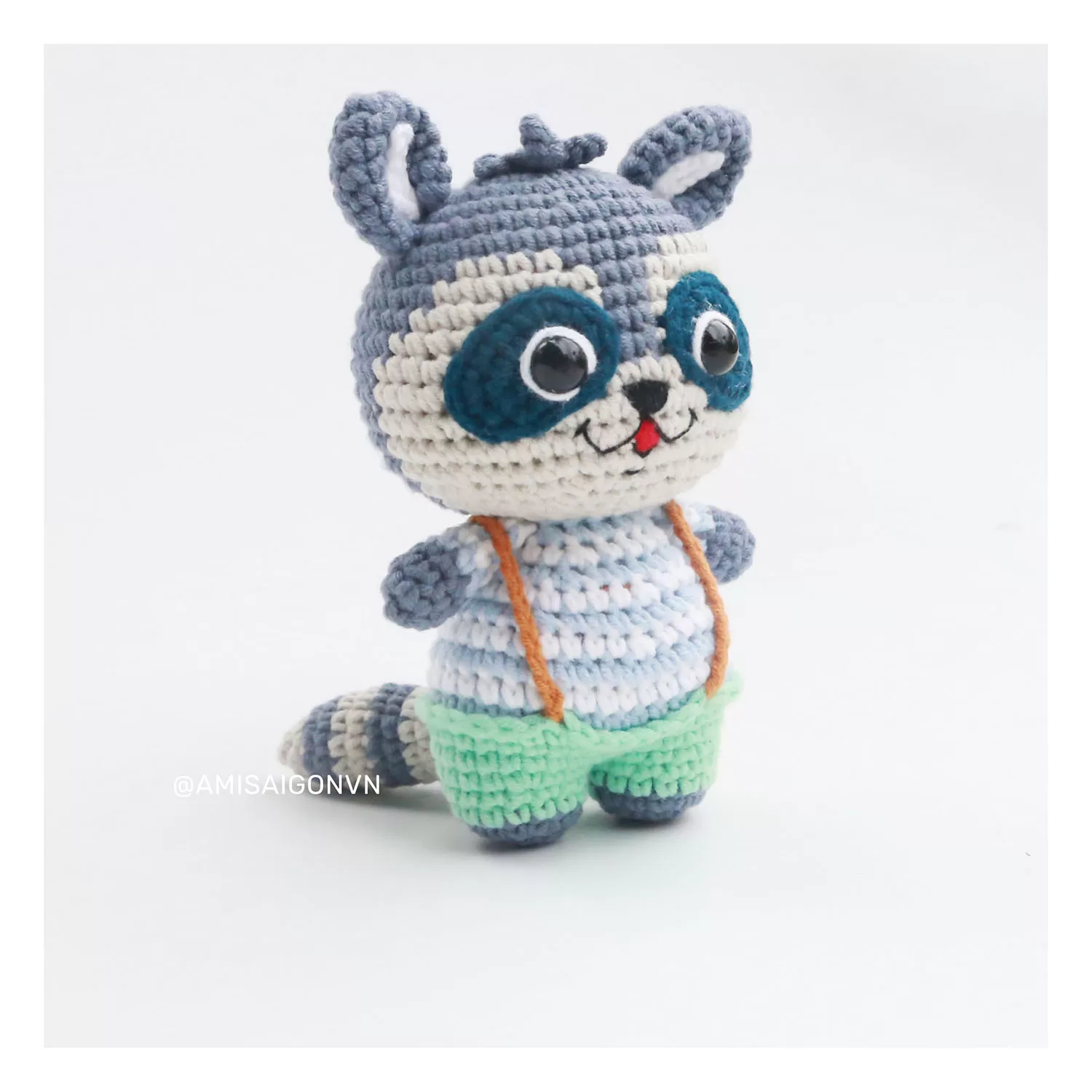 Raccoon  in Overalls Amigurumi | Crochet Pattern | Amigurumi Tutorial PDF in English | AmiSaigon