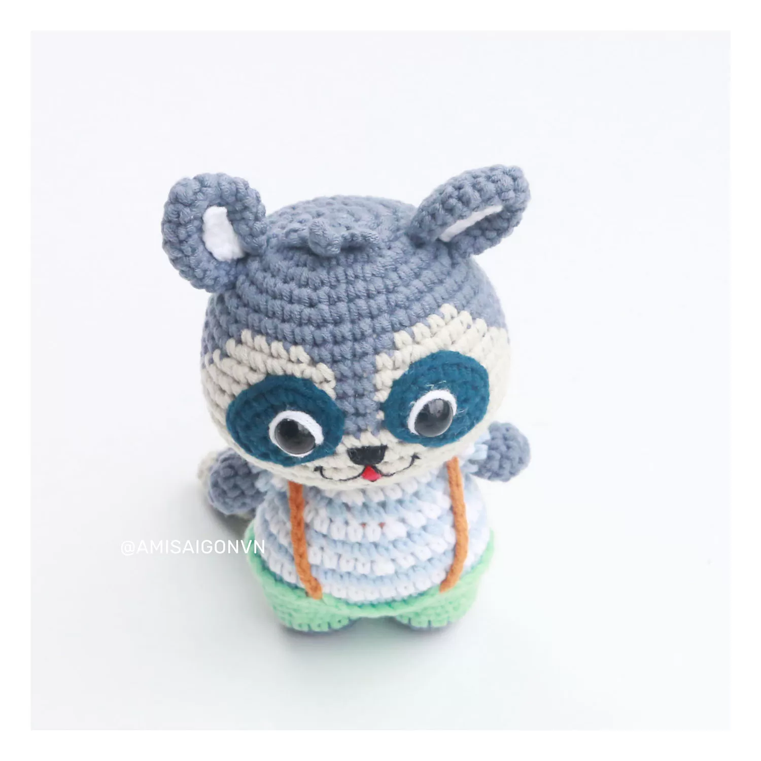 Raccoon  in Overalls Amigurumi | Crochet Pattern | Amigurumi Tutorial PDF in English | AmiSaigon